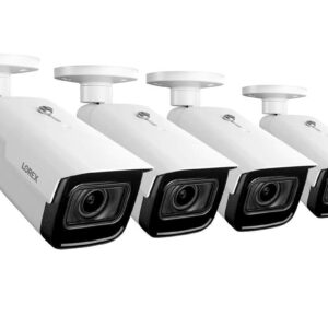 Lorex LNB9292BW-4PK 4K (8MP) White Nocturnal Motorized Varifocal Smart IP Bullet Security Camera (4-Pack). Compatible with N881B, N882B and NR900X NVRs