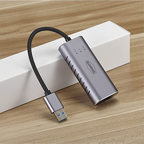 TERRAMASTER USB A to 2.5G Ethernet Adapter, USB 3.0 Gigabit LAN Dongle, Wired LAN Network Connection for NAS/Mac OS/Linux/Windows, Backward Compatible on 2.5G, 1G, 100Mbps, Ideal for TERRAMASTER NAS