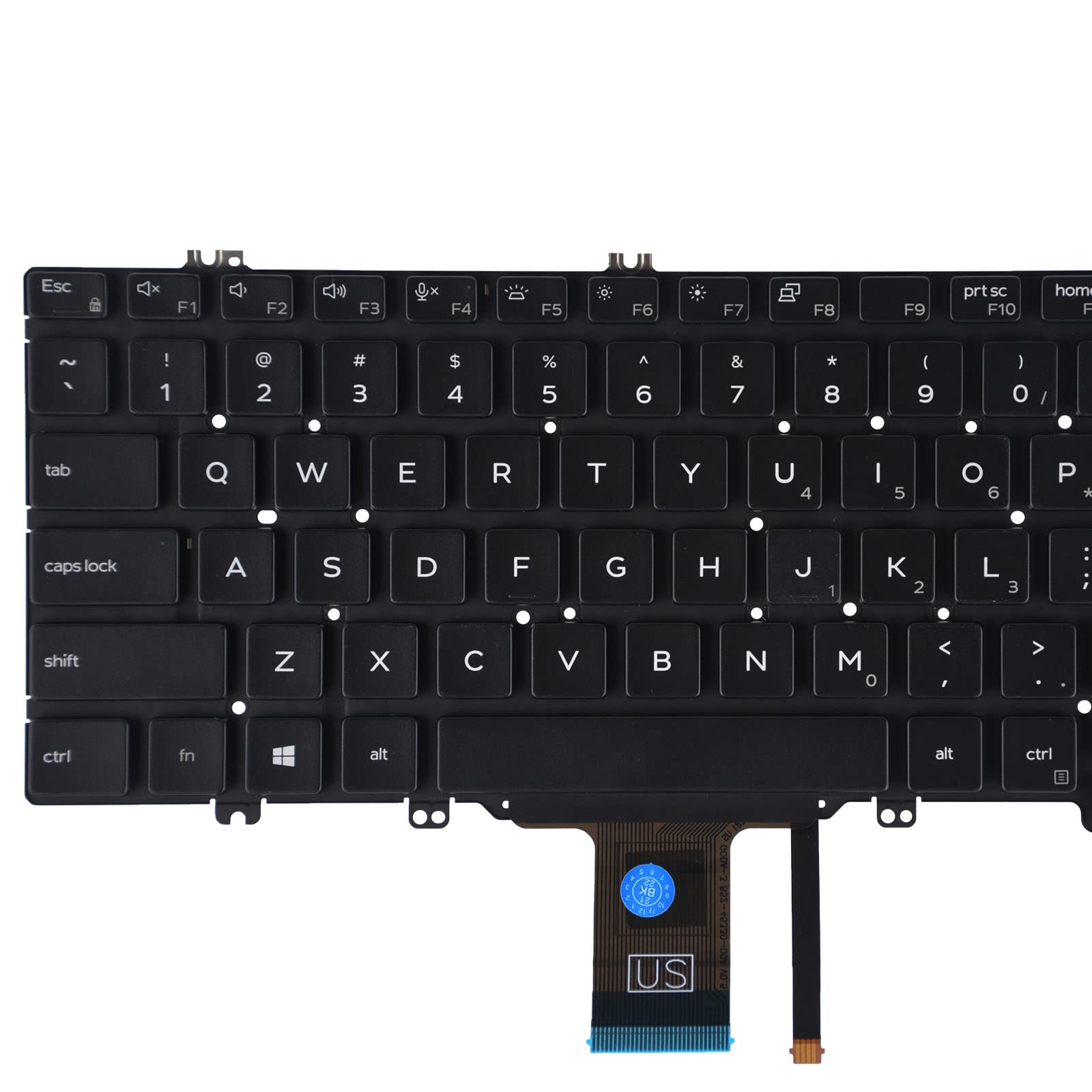 SUNMALL Replacement Keyboard Compatible with Dell Latitude E7300 E5300 5300 7300 with Backlit No Frame