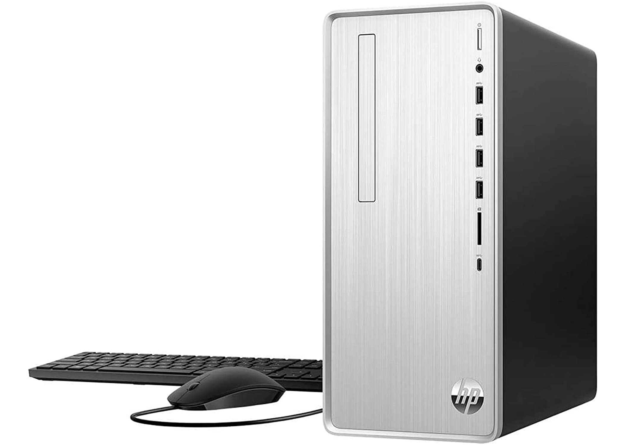 HP 2022 Newest Pavilion Desktop, AMD Ryzen 5 5600G, AMD Radeon Graphics, 16GB RAM, 512GB PCIe SSD + 1TB HDD, Wi-Fi, Bluetooth, USB Type-C, HDMI, VGA, Windows 11 Home, Silver