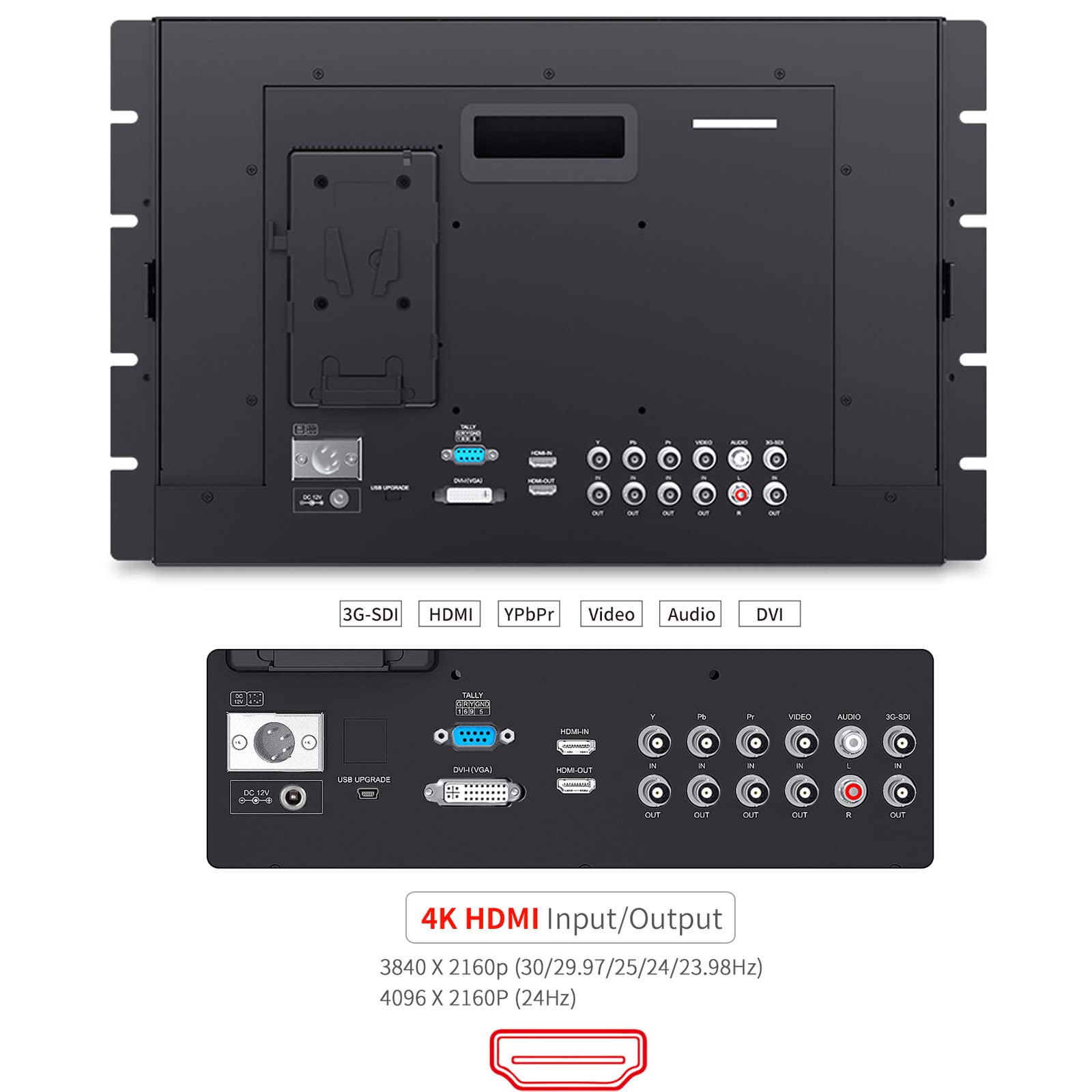 SEETEC P173-9HSD-RM 17.3" Rack Mount Broadcast LCD Monitor with 1920×1080 3G-SDI HDMI AV YPbPr