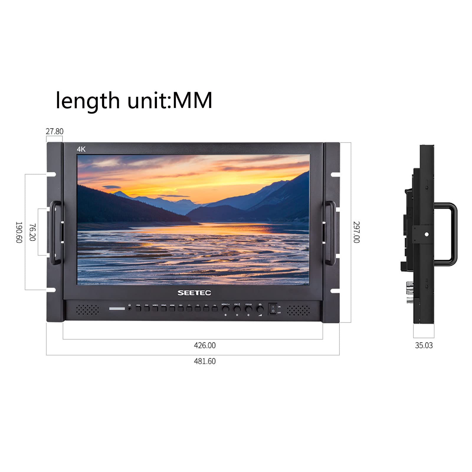 SEETEC P173-9HSD-RM 17.3" Rack Mount Broadcast LCD Monitor with 1920×1080 3G-SDI HDMI AV YPbPr