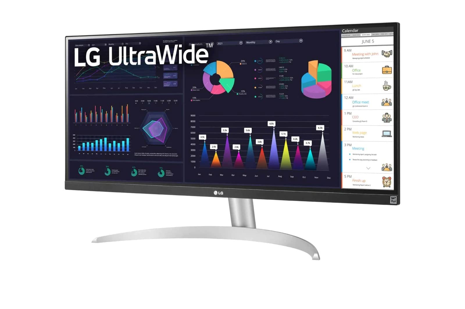 LG UltraWide FHD 29-Inch Computer Monitor 29WQ600-W, IPS with HDR 10 Compatibility, AMD FreeSync, and USB Type-C, White/Silver