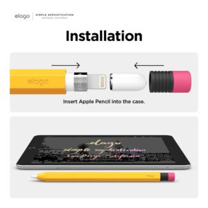 elago Classic Pencil Case Compatible with Apple Pencil 1st Generation, Classic Design, Durable Silicone (Yellow)