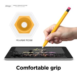 elago Classic Pencil Case Compatible with Apple Pencil 1st Generation, Classic Design, Durable Silicone (Yellow)