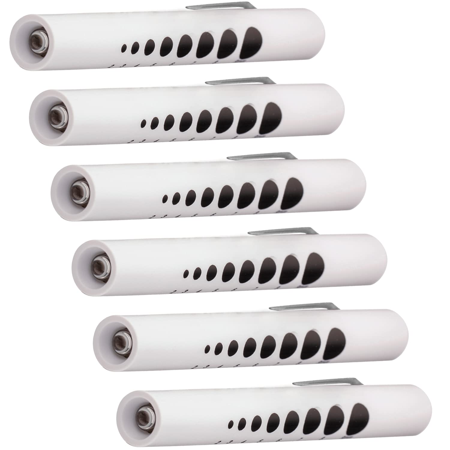 Novamedic 6 Pack Disposable LED Pen Light with Pupil Gauge, Medical Diagnostic Penlight for Doctors Nurses EMTs and Nursing Students, White