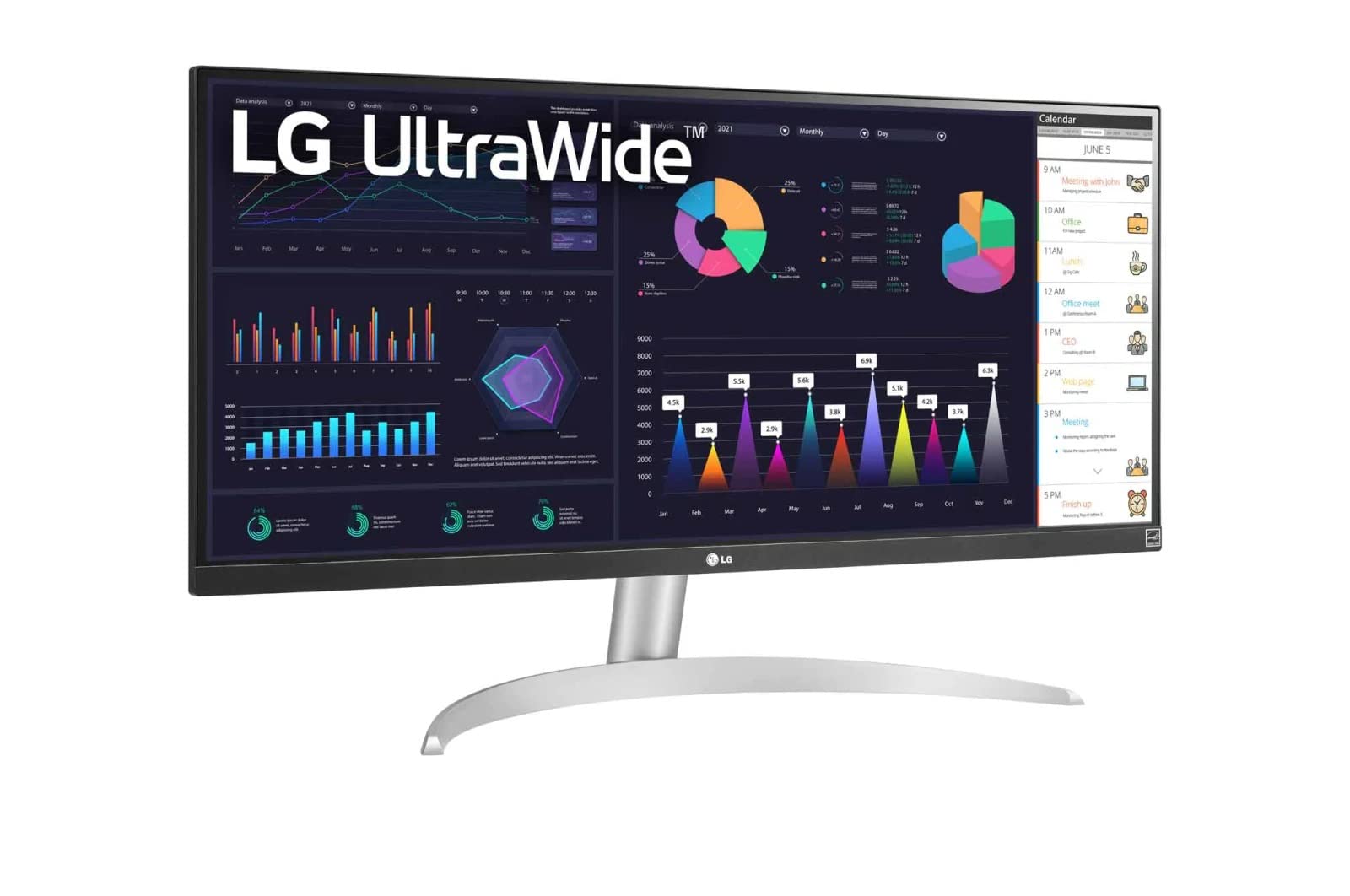 LG UltraWide FHD 29-Inch Computer Monitor 29WQ600-W, IPS with HDR 10 Compatibility, AMD FreeSync, and USB Type-C, White/Silver