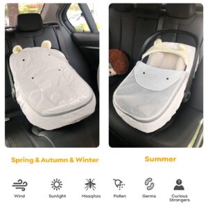 Car Seat Cover Baby Carseat Covers,Car Seat Covers for Babies Winter,Universal Infant Car Seat Canopy Shield for Cold Weather, Warm and Cozy Protect Boy&Girl from Cold Wind-for All Seasons