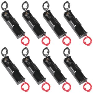 aoicrie (pack of 8 single aa battery holder, 1 x 1.5v aa battery holder, aa battery holder with leads wires (8pcs 1aa)