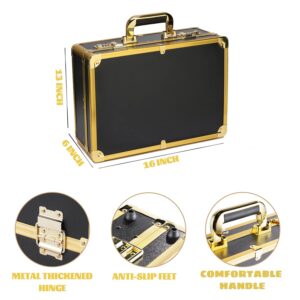 Professional Barber Supplies Case for Barber,Portable Barber Travel Carrying Case for Hair Stylist& Pet Groomer,Multi-Space Design, Sturdy, Large-Capacity Mobile Barber Stations (Gold)