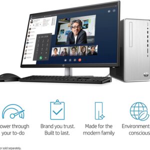 HP 2022 Newest Pavilion Desktop, AMD Ryzen 5 5600G, AMD Radeon Graphics, 16GB RAM, 512GB PCIe SSD + 1TB HDD, Wi-Fi, Bluetooth, USB Type-C, HDMI, VGA, Windows 11 Home, Silver