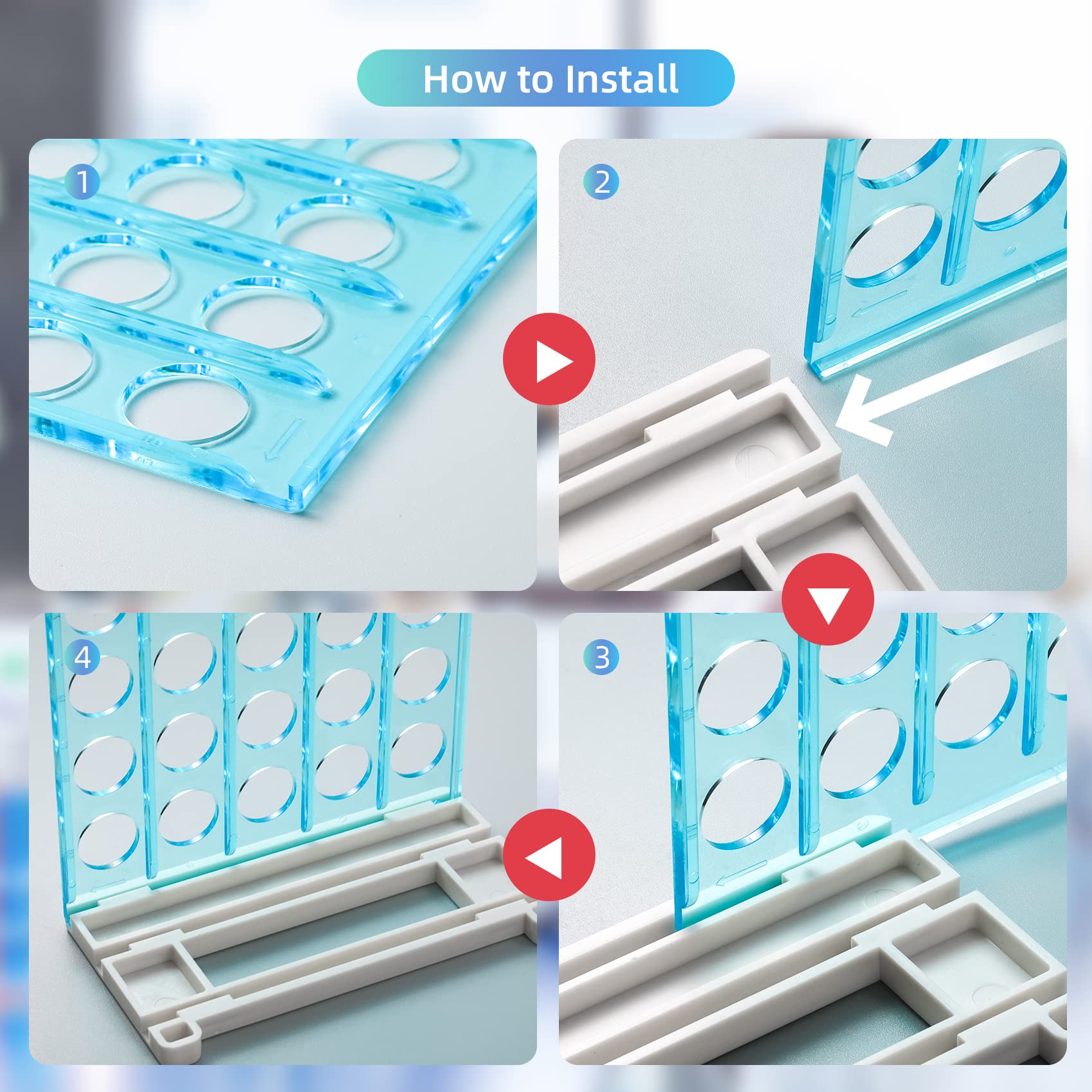 Annhua Test Tube Rack Plastic Lab Tube Stand for 13mm Tubes, 50 Holes Tes Tube Holder Tray Lab Tube Holder Rack Small for Scientific Experiments - Detachable (Single)