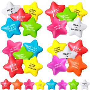 motivational stress balls quote relief ball colorful inspirational foam star hand exercise toy relieve anxiety for adults girls boys party favors(72 pcs)