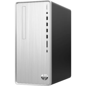 HP 2022 Newest Pavilion Desktop, AMD Ryzen 5 5600G, AMD Radeon Graphics, 16GB RAM, 512GB PCIe SSD + 1TB HDD, Wi-Fi, Bluetooth, USB Type-C, HDMI, VGA, Windows 11 Home, Silver