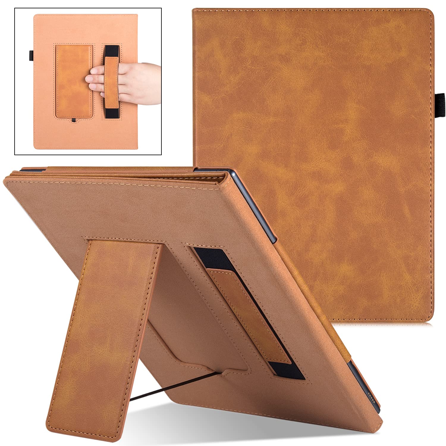 BOZHUORUI Stand Case for Remarkable 2 Digital Paper Tablet (10.3 inch - 2020 Release) - Premium PU Leather Book Folios Sleeve Cover with Pen Holder and Hand Strap