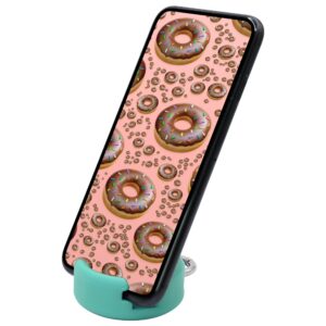 godonut – phone stand mini – portable keychain cell phone holder – desk accessory – perfect for travel, office, nightstand – compatible with ipad mini, iphone & most smartphones – teal