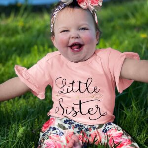 Newborn Baby Girl Clothes Big Sister Little Sister Matching Outfits Infant Romper Floral Pants Toddler Girls Clothing Sets