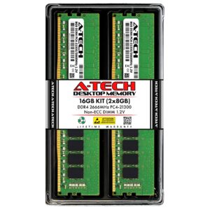 A-Tech 16GB Kit (2x8GB) RAM for Dell OptiPlex 7090, 7080, 7071, 5090, 5080, 3090, 3080 (Tower/SFF) | DDR4 2666 MHz DIMM PC4-21300 UDIMM Memory Upgrade