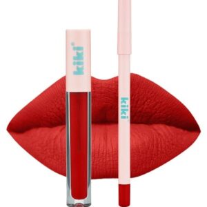 kiki Lip Kit with Matte Stay all Day Liquid Lipstick and Lipliner (EVELYN)