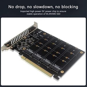 Gaeirt NVME   Card, High Speed PCIE X16 Interface M.2 SSD Adapter Full Speed Signal for 4 NVME PCIe Protocol SSDs for PCIE3.0 4.0