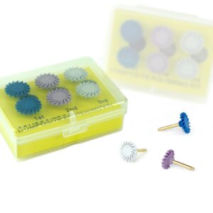 Dental Composite Resin Polishing Disc Polishe Wheels Brush Rubber Disc Kit Spiral Tooth Polisher Diamond System 6PCS