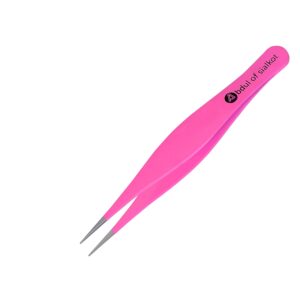 Abdul of Sialkot Pointed Tweezers,Needle Nose Tip, Sharp Precision Ingrown Hair, Surgical Pointed for Blackheads & Splinters/Best Tweezers for Eyebrows (Pink)