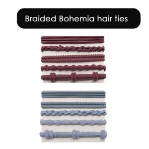 BAISDY 30Pcs Boho Hair Ties Bracelets Elastic Twist Braided Hair Bands For Women Girls Kids