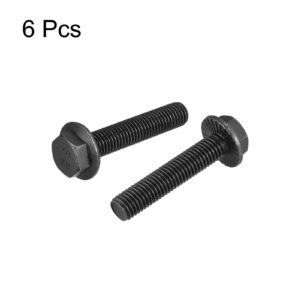 uxcell M12-1.75x60mm Hex Serrated Flange Bolts 10.9 Grade Carbon Steel Screws 6pcs