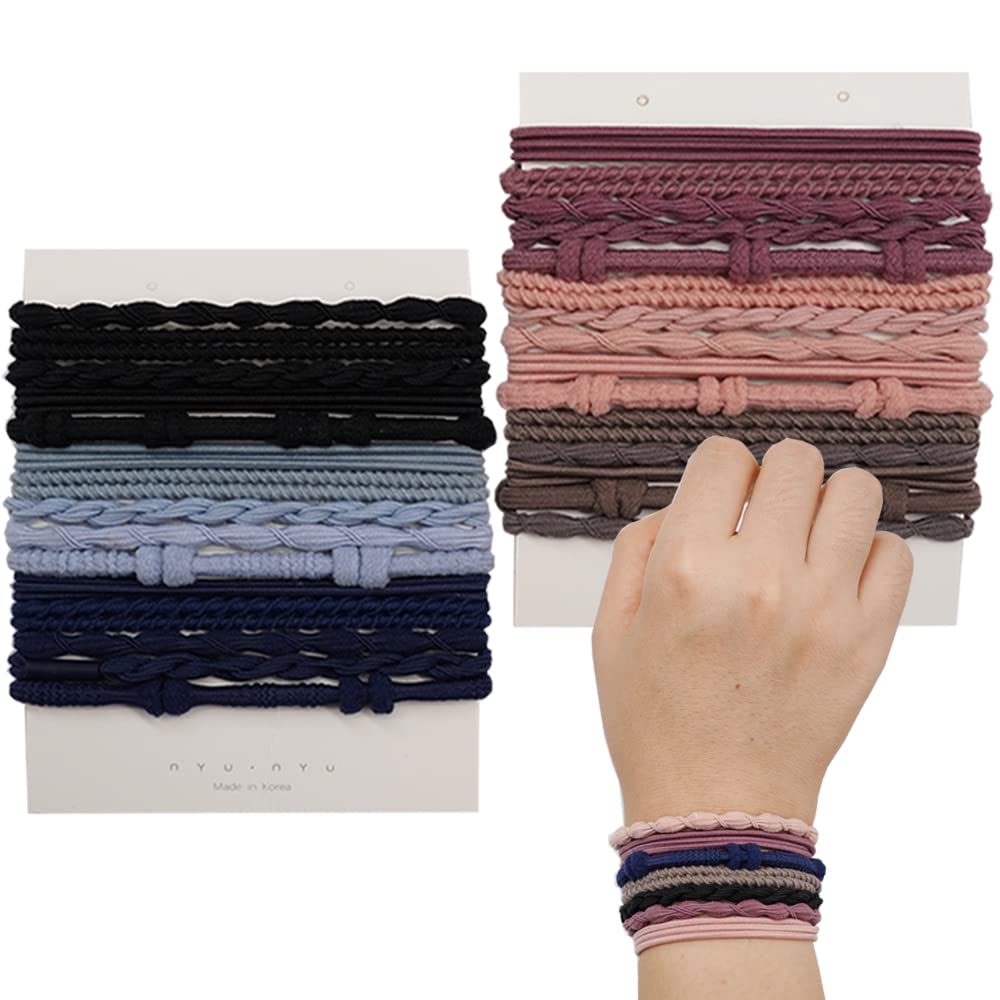 BAISDY 30Pcs Boho Hair Ties Bracelets Elastic Twist Braided Hair Bands For Women Girls Kids