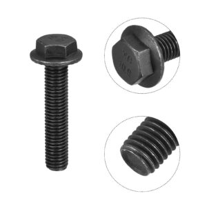 uxcell M12-1.75x60mm Hex Serrated Flange Bolts 10.9 Grade Carbon Steel Screws 3pcs