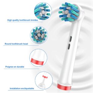 WuYan 16pcs Replacement Brush Heads Compatible with Oral b Electric Toothbrush, Angled Bristles for Deeper Plaque Removal