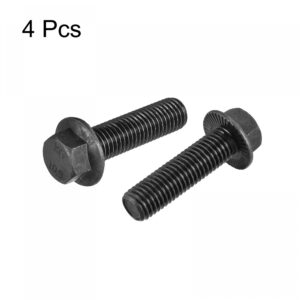 uxcell M14-2x50mm Hex Serrated Flange Bolts 10.9 Grade Carbon Steel Screws 4pcs