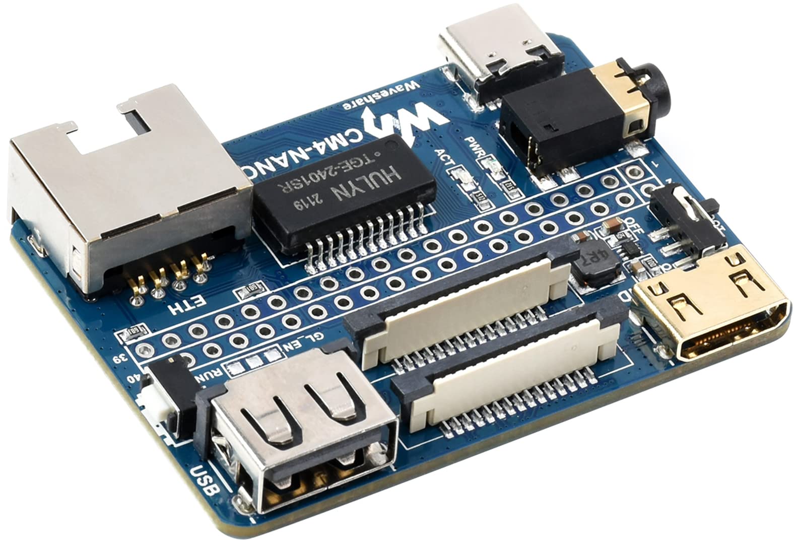 Nano Base Board (B) for Compute Module 4 Lite/eMMC,with Raspberry Pi 40PIN GPIO Header,Gigabit Ethernet RJ45,MIPI CSI-2 Port Connector 3.5mm Jack Audio