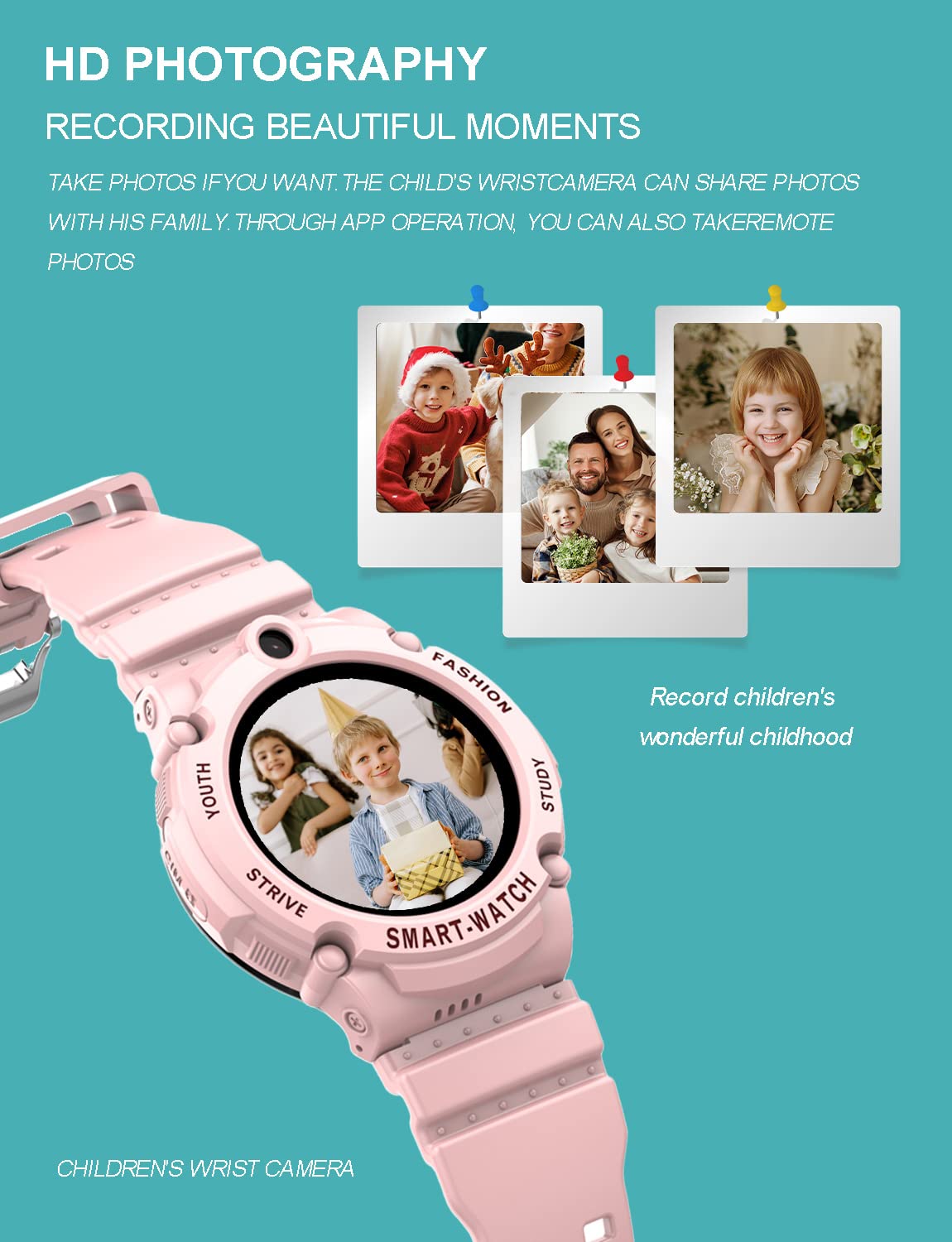 PTHTECHUS 4G Smart Watch Phone for Children - Kids Smartwatch with WiFi, Dail, Voice Messages & Video Calls, GPS Location, SOS, Camera and Pedometer for Boys Girl Present