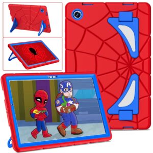 auizotl case for samsung galaxy tab a8 10.5 case for galaxy tab a8 case with kickstand 3 layer rugged military grade shockproof 10.5 inch cover (sm-x200/x205/x207), red blue