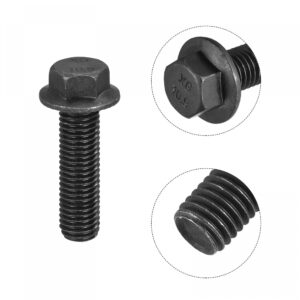 uxcell M14-2x50mm Hex Serrated Flange Bolts 10.9 Grade Carbon Steel Screws 4pcs