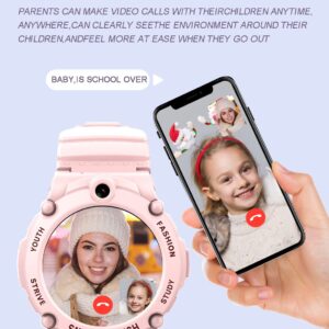 PTHTECHUS 4G Smart Watch Phone for Children - Kids Smartwatch with WiFi, Dail, Voice Messages & Video Calls, GPS Location, SOS, Camera and Pedometer for Boys Girl Present