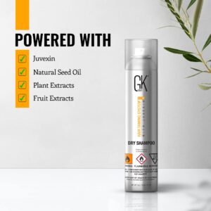 GK HAIR Global Keratin Waterless Dry Shampoo (7 Fl Oz/332ml) No Residue Spray for Fine, Oily and All Hair Types - Removes Flaking, Dandruff and Excess Oil - Sulfate Paraben Free - For Women and Men