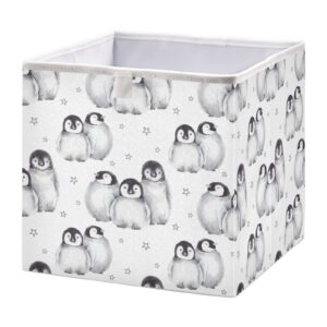 Cute Baby Penguins Storage Basket Storage Bin Rectangular Collapsible Shelves Basket Empty Gift Baskets Organizer for Home Laundry Room