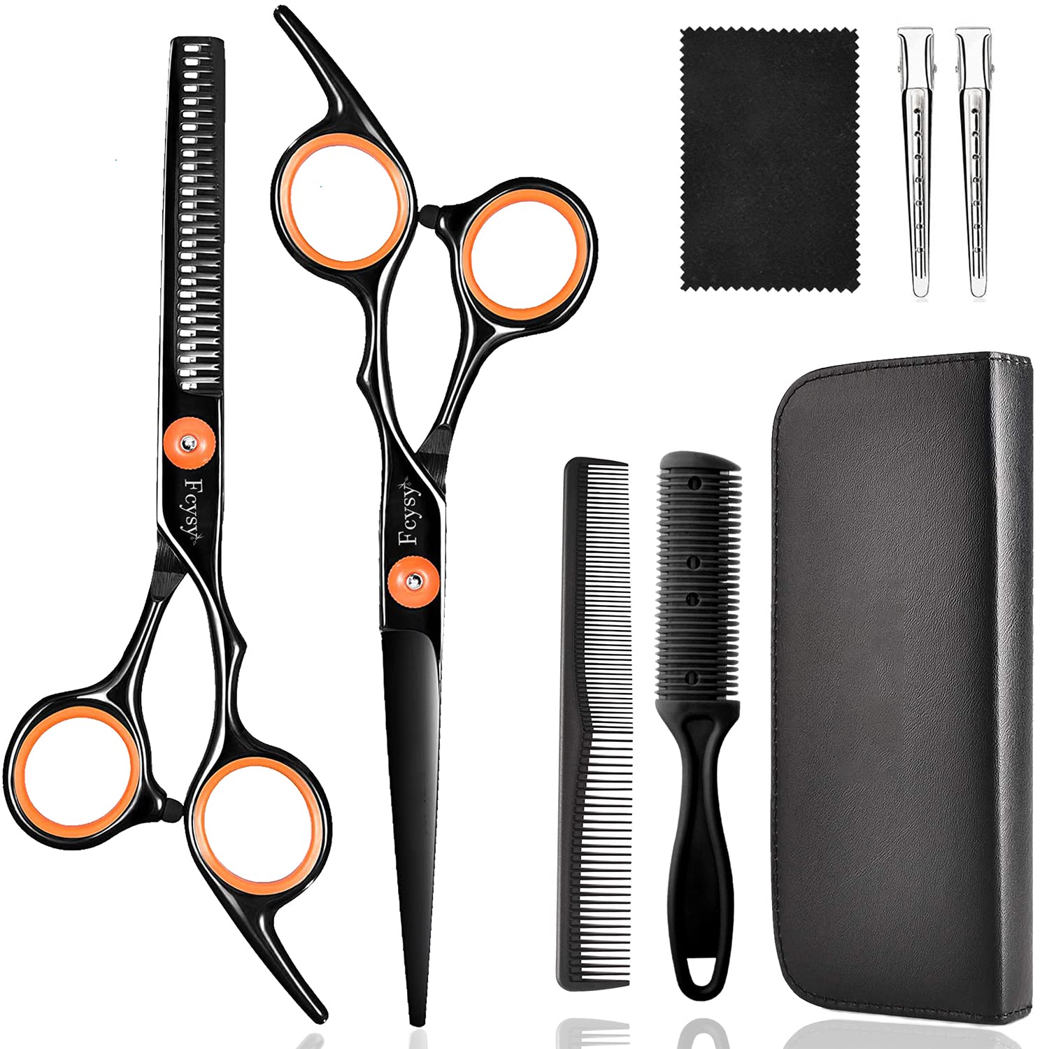 Hair Cutting Scissors Thinning Shears Kit, Fcysy Professional Hair Scissors Set Hair Shears Blending Scissor Kit, Barber Shears Haircut Scissors Salon Trimming Scissors for Hair for Women Men Pet