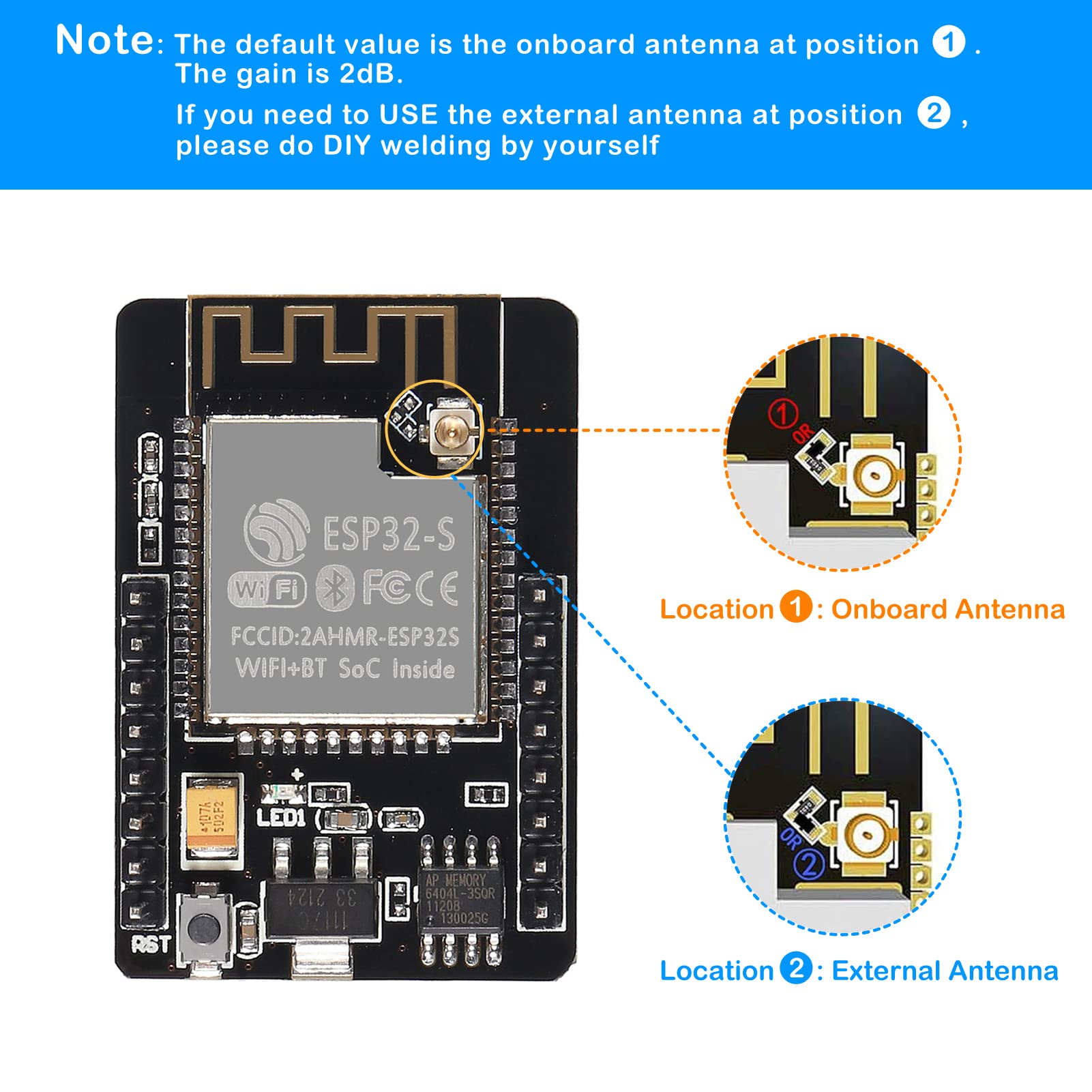 AEDIKO 4pcs ESP32-CAM Development Board 2.4GHz WiFi + BT/BLE Module with OV2640 Camera Module