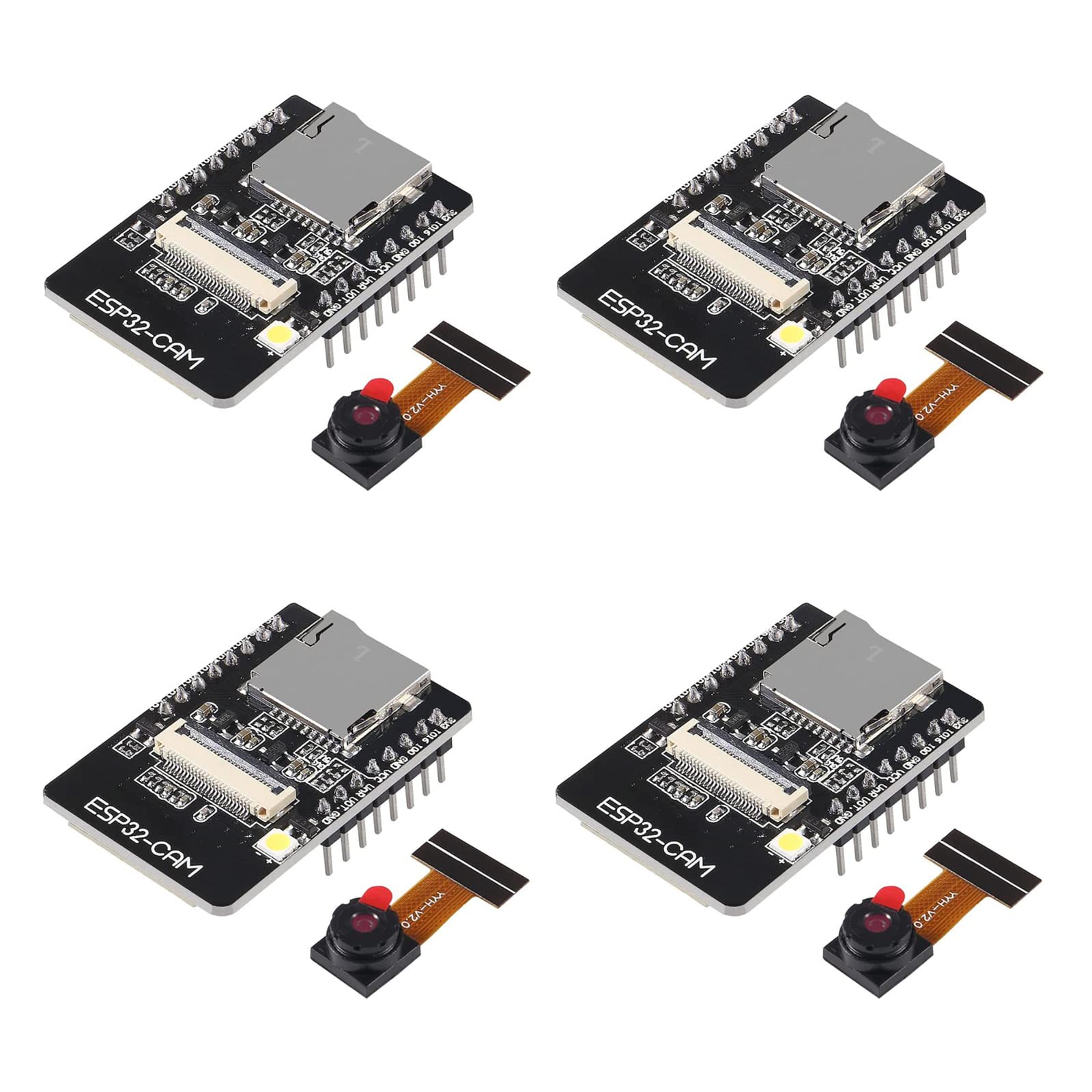 AEDIKO 4pcs ESP32-CAM Development Board 2.4GHz WiFi + BT/BLE Module with OV2640 Camera Module