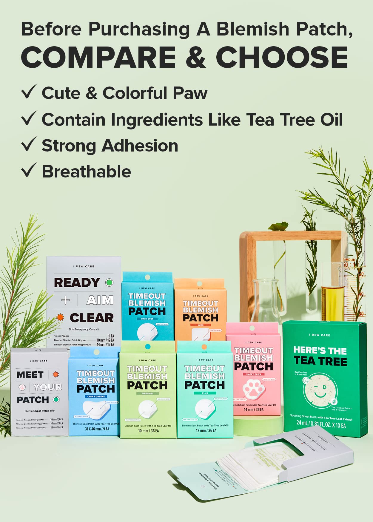 I DEW CARE Hydrocolloid Acne Pimple Patch - Timeout Blemish Happy Paws | Korean Cute Acne Patches | zit patches for face and skin, 36 Count (14mm), Facial Stickers, Absorbing with Tea Tree Leaf Oil