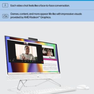 HP All-in-One Bundle PC, AMD Ryzen Processor, Radeon Graphics, 8 GB RAM, 512 GB SSD, FHD IPS Touchscreen Display, Windows 11 Home OS, Dual Computer Speakers, Wi-Fi & Bluetooth (24-cb1140, 2022)