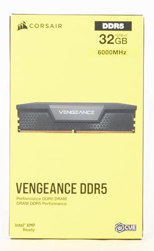 CORSAIR VENGEANCE DDR5 RAM 32GB (2x16GB) 6000MHz CL36 Intel XMP iCUE Compatible Computer Memory - Black (CMK32GX5M2D6000C36)