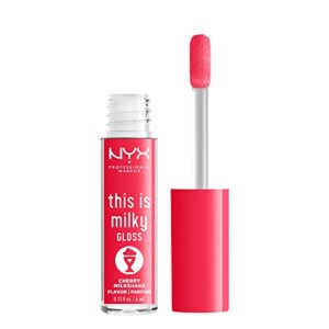 NYX PROFESSIONAL MAKEUP This Is Milky Gloss, Lip Gloss with 12 Hour Hydration, Vegan - Cherry Milkshake (Cherry Pink)