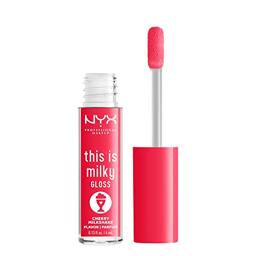 NYX PROFESSIONAL MAKEUP This Is Milky Gloss, Lip Gloss with 12 Hour Hydration, Vegan - Cherry Milkshake (Cherry Pink)