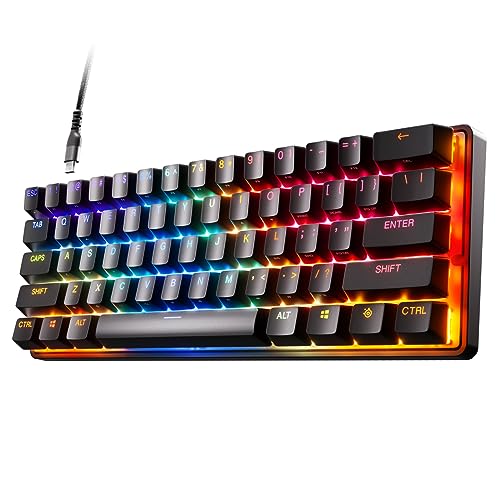 SteelSeries Apex Pro Mini HyperMagnetic Gaming Keyboard – Adjustable Actuation – Compact 60% Form Factor – RGB – PBT Keycaps – USB-C​