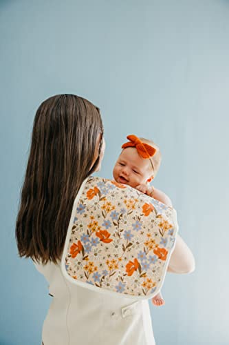 Copper Pearl Premium Baby Burp Cloths - 3-Pack Large Cotton Burp Cloths, Extra Soft Spit Up Rags with 3 Absorbent Layers, Perfect for Baby Girl Gifts (21" x 10" Size, Eden Set)