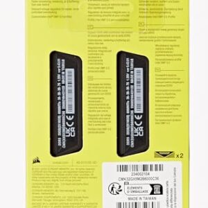 CORSAIR VENGEANCE DDR5 RAM 32GB (2x16GB) 6000MHz CL36 Intel XMP iCUE Compatible Computer Memory - Black (CMK32GX5M2B6000C36)